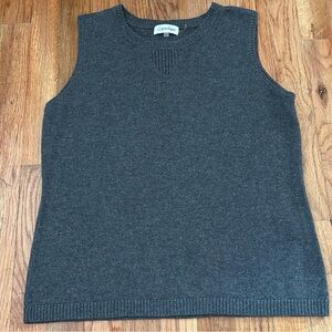 Calvin Klein Charcoal Knit Vest Office Preppy Academia Grandpa Core Women’s L